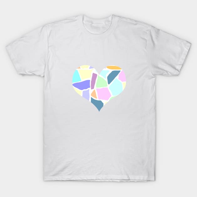 Colorful heart of pieces mosaic T-Shirt by Slownessi